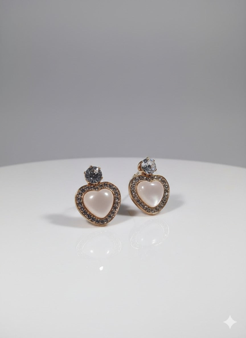 Pearl Heart Earrings